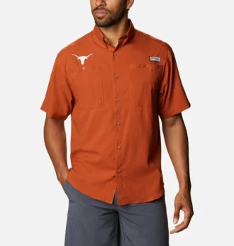 Camicia a maniche corte da uomo Collegiate PFG Tamiami™ – Taglia alta – Texas