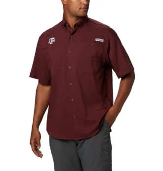 Camicia a maniche corte da uomo Collegiate PFG Tamiami™ – Taglia alta – Texas A&M