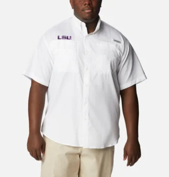Camicia a maniche corte da uomo Collegiate PFG Tamiami™ – Taglia grande – LSU