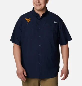 Camicia a maniche corte da uomo Collegiate PFG Tamiami™ – Taglia grande – West Virginia