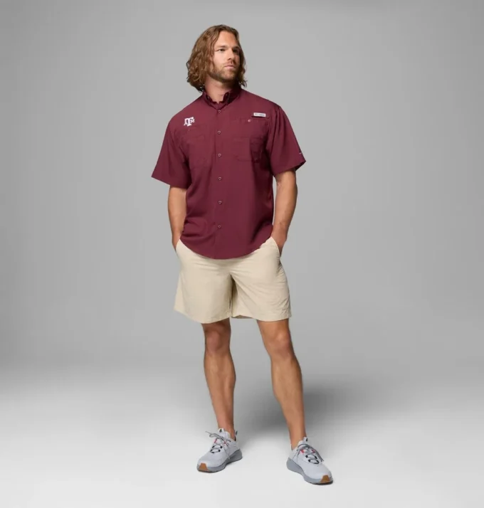 Camicia a maniche corte da uomo Collegiate PFG Tamiami™ – Texas A&M