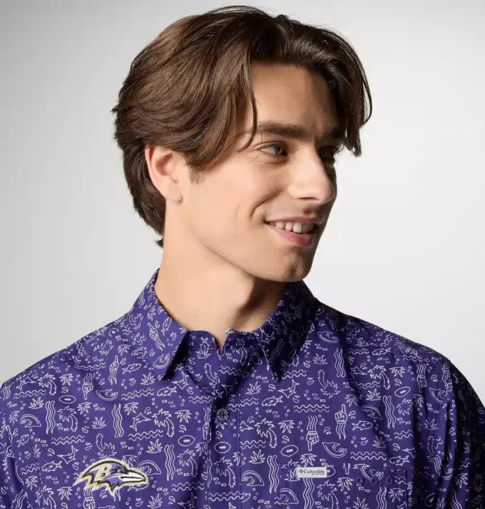 Camicia a maniche corte PFG Super Slack Tide™ da uomo – Baltimore Ravens Camicia a maniche corte PFG Super Slack Tide™ da uomo – Baltimore Ravens