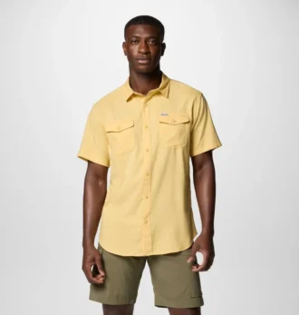 Camicia a maniche corte tinta unita da uomo Utilizer™ II