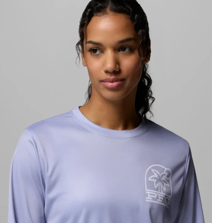 Camicia a maniche lunghe da donna PFG Tidal Tee™ Palm Waves Camicia a maniche lunghe da donna PFG Tidal Tee™ Palm Waves