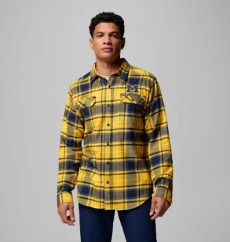 Camicia a maniche lunghe in flanella da uomo Collegiate Flare Gun™ – Michigan