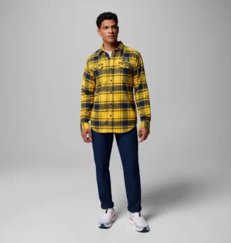 Camicia a maniche lunghe in flanella da uomo Collegiate Flare Gun™ – Michigan