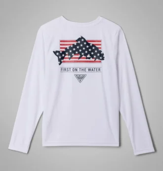 Camicia a maniche lunghe PFG Terminal Tackle™ Fins and Stripes da ragazzo