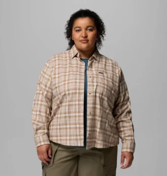 Camicia da donna Blue Point Creek™ a maniche lunghe in tessuto – Taglie forti