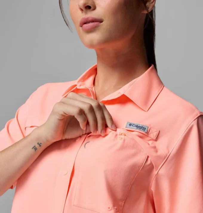 Camicia da donna PFG Castback™ in tessuto a maniche corte Camicia da donna PFG Castback™ in tessuto a maniche corte