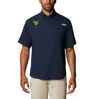 Camicia da uomo a maniche corte Collegiate PFG Tamiami™ – Taglia alta – West Virginia Camicia da uomo a maniche corte Collegiate PFG Tamiami™ – Taglia alta – West Virginia