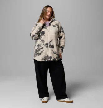 Felpa con cappuccio e zip integrale Women Winter Warmth™ stampata – Taglie forti