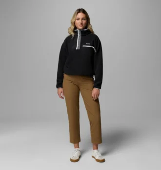 Felpa corta da donna Helvetia™ II con mezza chiusura a scatto