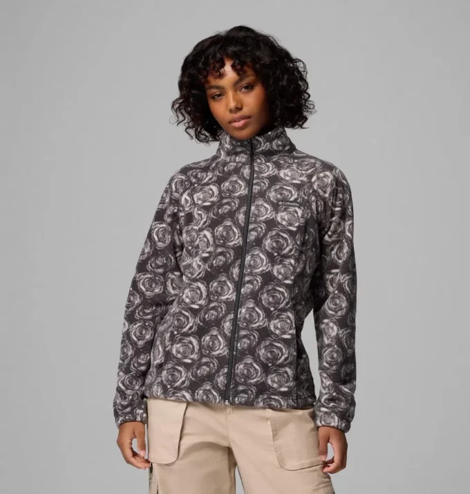 Giacca in pile con stampa Benton Springs™ e zip integrale da donna