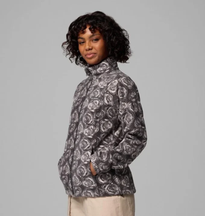 Giacca in pile con stampa Benton Springs™ e zip integrale da donna