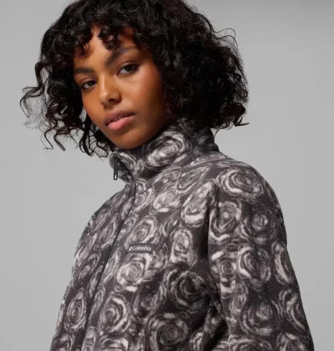 Giacca in pile con stampa Benton Springs™ e zip integrale da donna