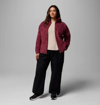 Giacca in pile con stampa Benton Springs™ e zip integrale da donna – Taglie forti