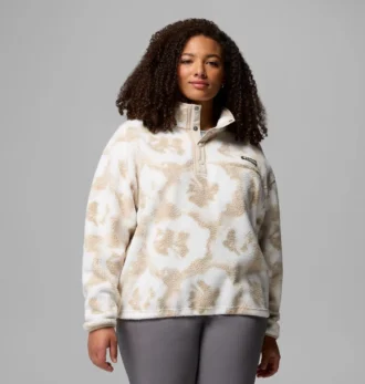 Maglia corta da donna Helvetia™ II con stampa e mezza chiusura a scatto