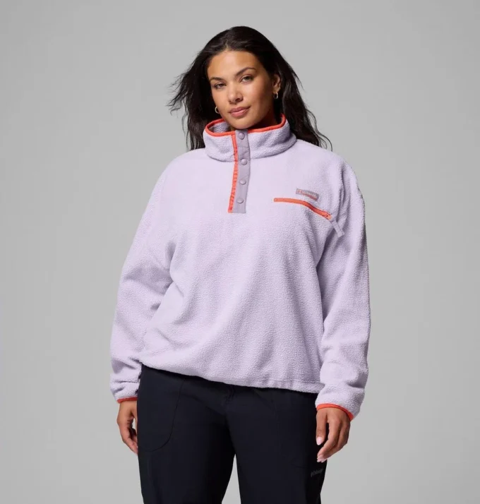 Maglione corto in pile con mezza chiusura a scatto Helvetia™ II da donna – Taglie forti Maglione corto in pile con mezza chiusura a scatto Helvetia™ II da donna – Taglie forti