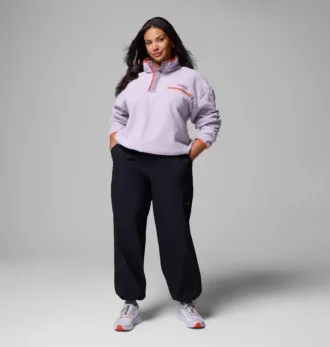 Maglione corto in pile con mezza chiusura a scatto Helvetia™ II da donna – Taglie forti